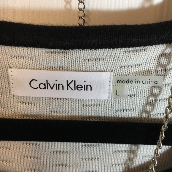 Calvin Klein sweater dress black, cream size Large - Picture 4 of 4